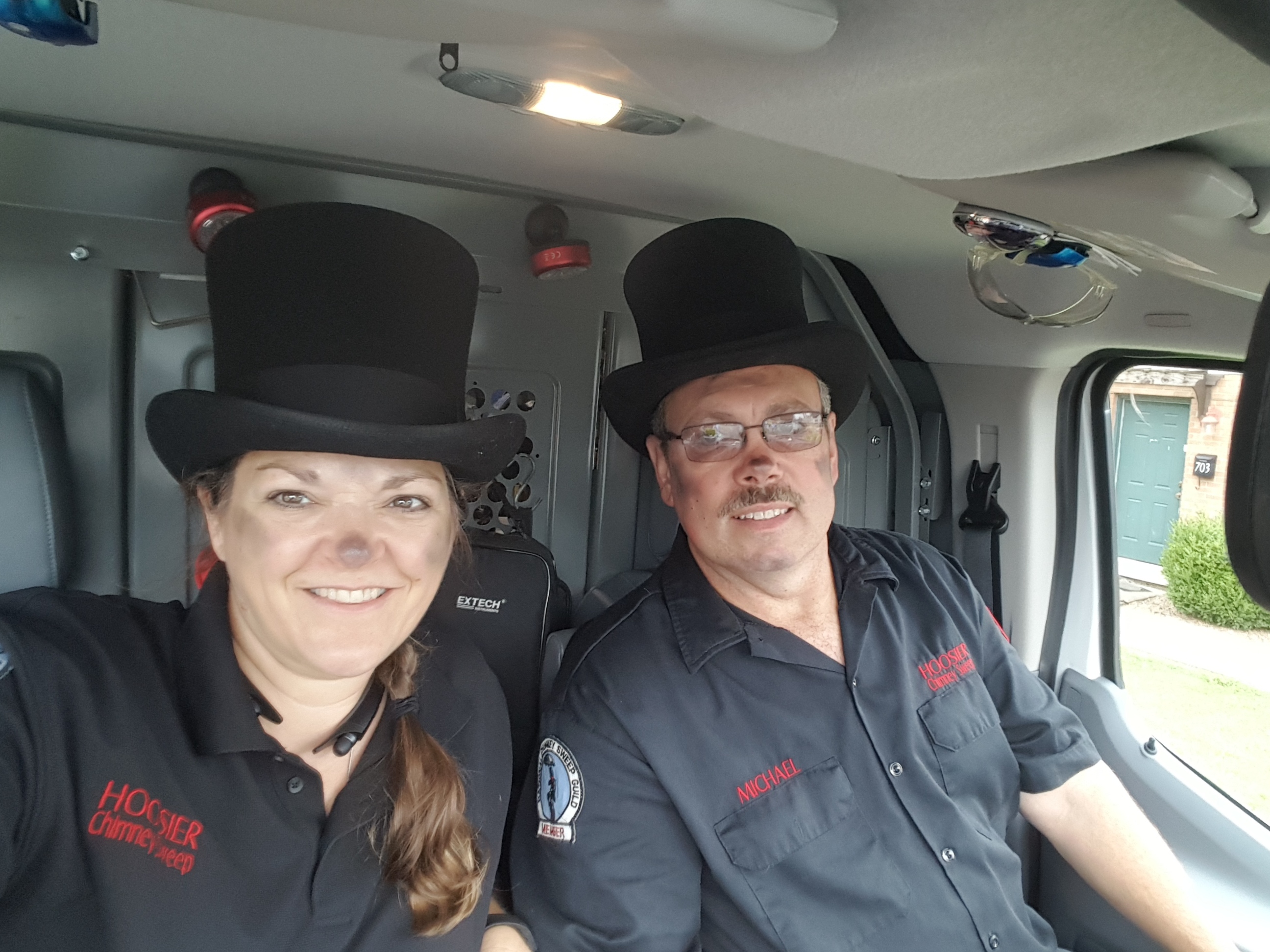 MIchael & Paul in office here at Hoosier Chimney Sweep,Inc. and Dryer Vent Cleaning.