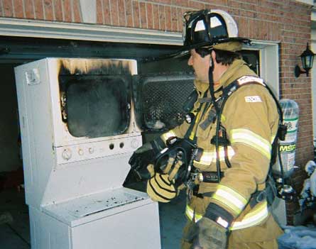 Stackable clothes dryer fire.