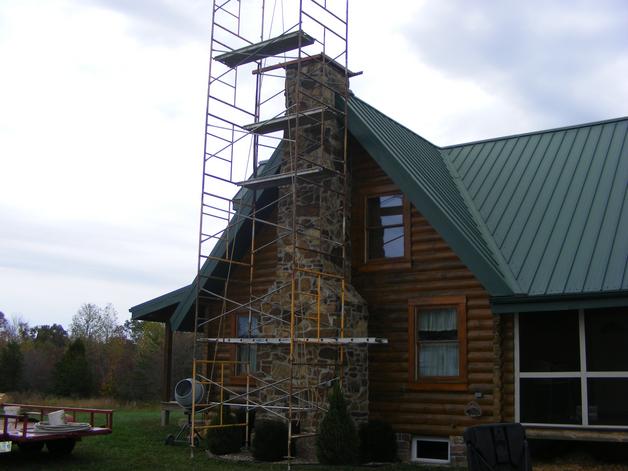 Bilding a stone chimney