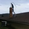 Sweeping chimney in Jasper, Indiana.