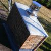 This is a chimney that we applied Water Repellent (10 Yr warranty),  Crown Coat (15 Yr warranty) and Seal Flash (7 Yr warranty) for around flashing  to water proof this chimney. West Baden, Indiana.