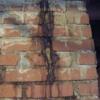 This chimney inspection we found a broken liner. Creosote leaking passed liner thru the brick into the living space. this chimney has had many flue fires. English, Indiana. Give us a call, a CSIA certified professional to inspect your chimney.