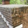 Chimney deteriorating from water penetrating chimney thru the crown and the brick. Jasper, Indiana.