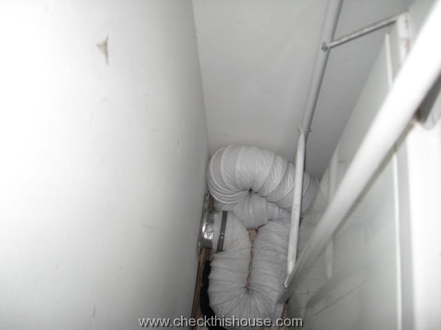 Improper installation of dryer vent connector hose.